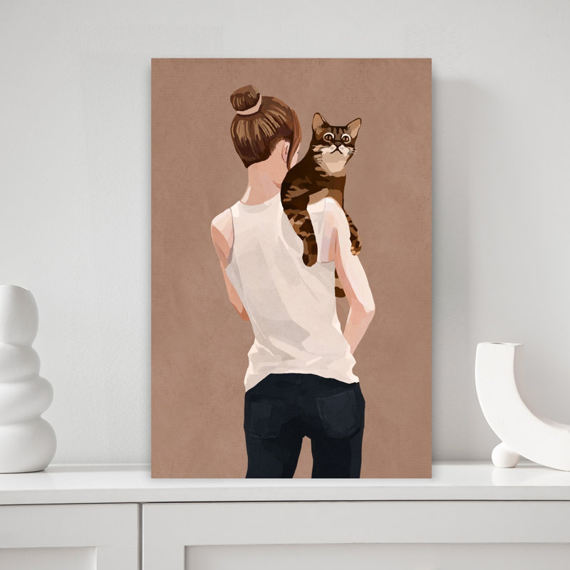 Art mural contemporain contemporain fantaisiste, 18" H x 12" W