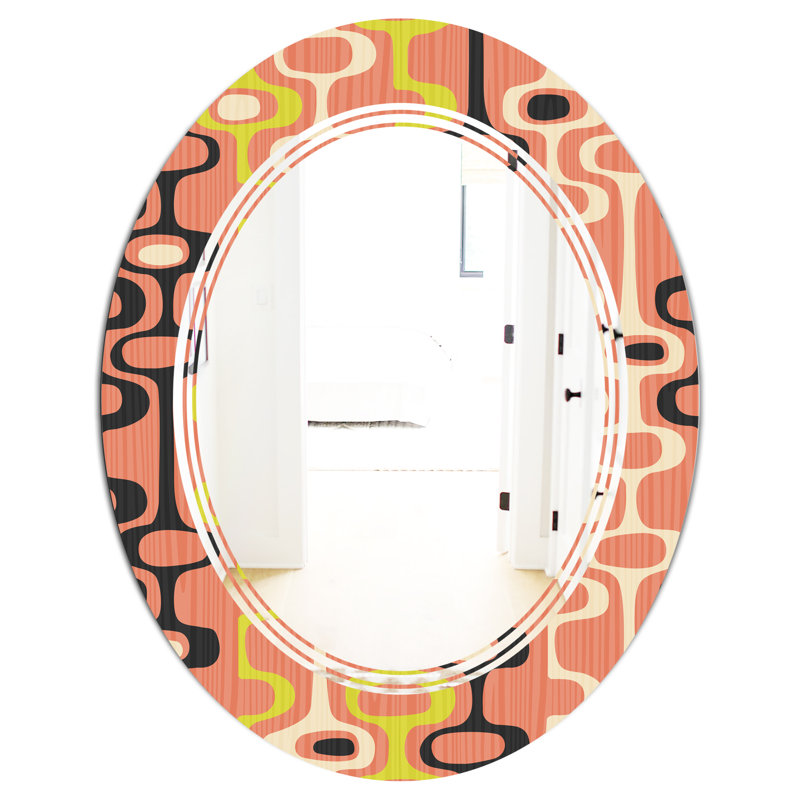 Miroir mural moderne sans cadre, H 31,5 po x l 23,7 po, Triple C en X abstrait