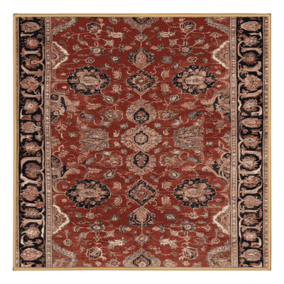 Machine Washable Persian Brown Area Rug