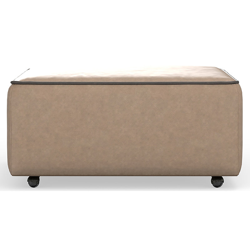 Nahele Upholstered Castered Cocktail Ottoman, Beige