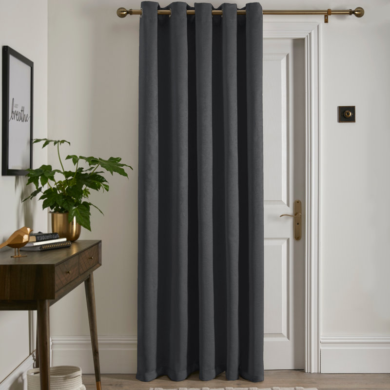 Strata Semi Sheer Curtains, Charcoal