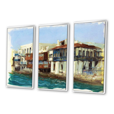 " Old Houses On The Island Of Mykonos Greece " 3 - Pieces