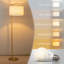 Montage Modern 60" Silver LED Floor Lamp with White Fabric Drum Shade, Bulb Included-183064411-266565200
