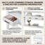 Console de 61,5 po avec 4 tiroirs, 3 tablettes ouvertes à 3 niveaux et poignées en métal, table de canapé polyvalente pour le couloir, la cuisine, le salon et la chambre à coucher-130149773