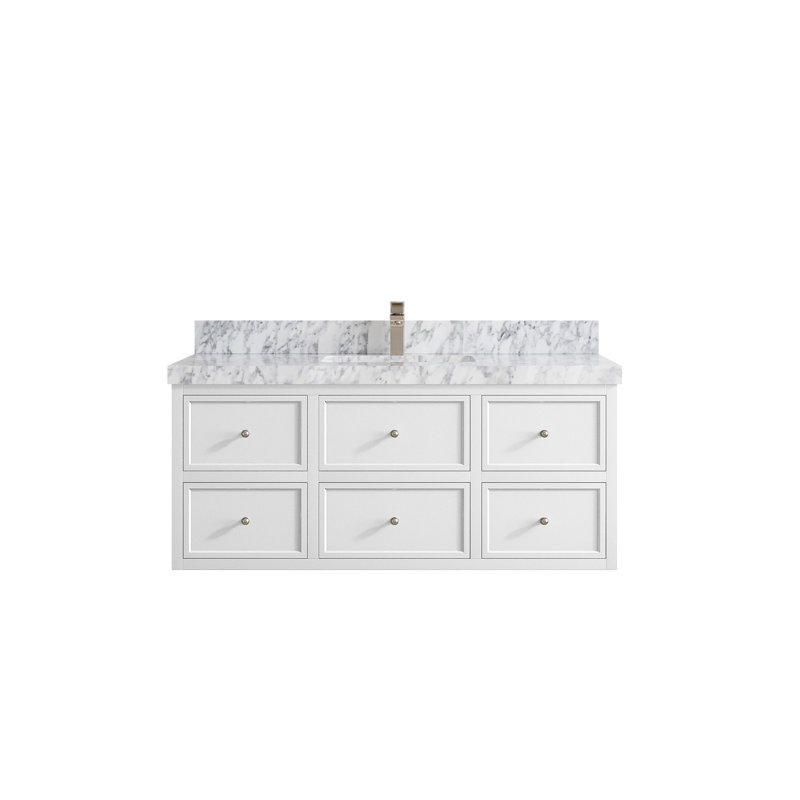 Roswell X P 22 po D Meuble-lavabo simple, 2 PO – marbre de Carrare