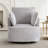 33.86'' Wide Contemporary Soft Upholstered Swivel Barrel Chair With Two Accent Pillows-117494892