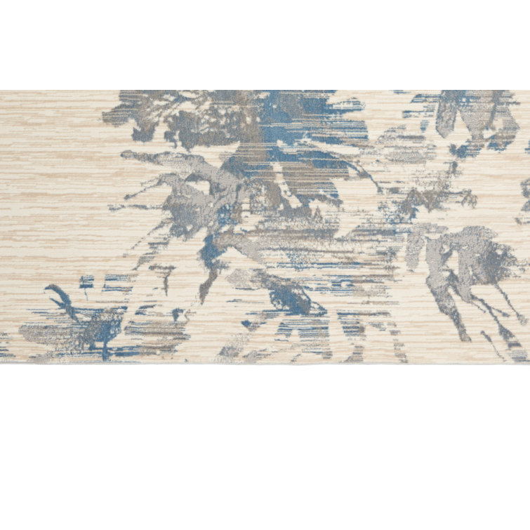Tapis ivoire à motif floral