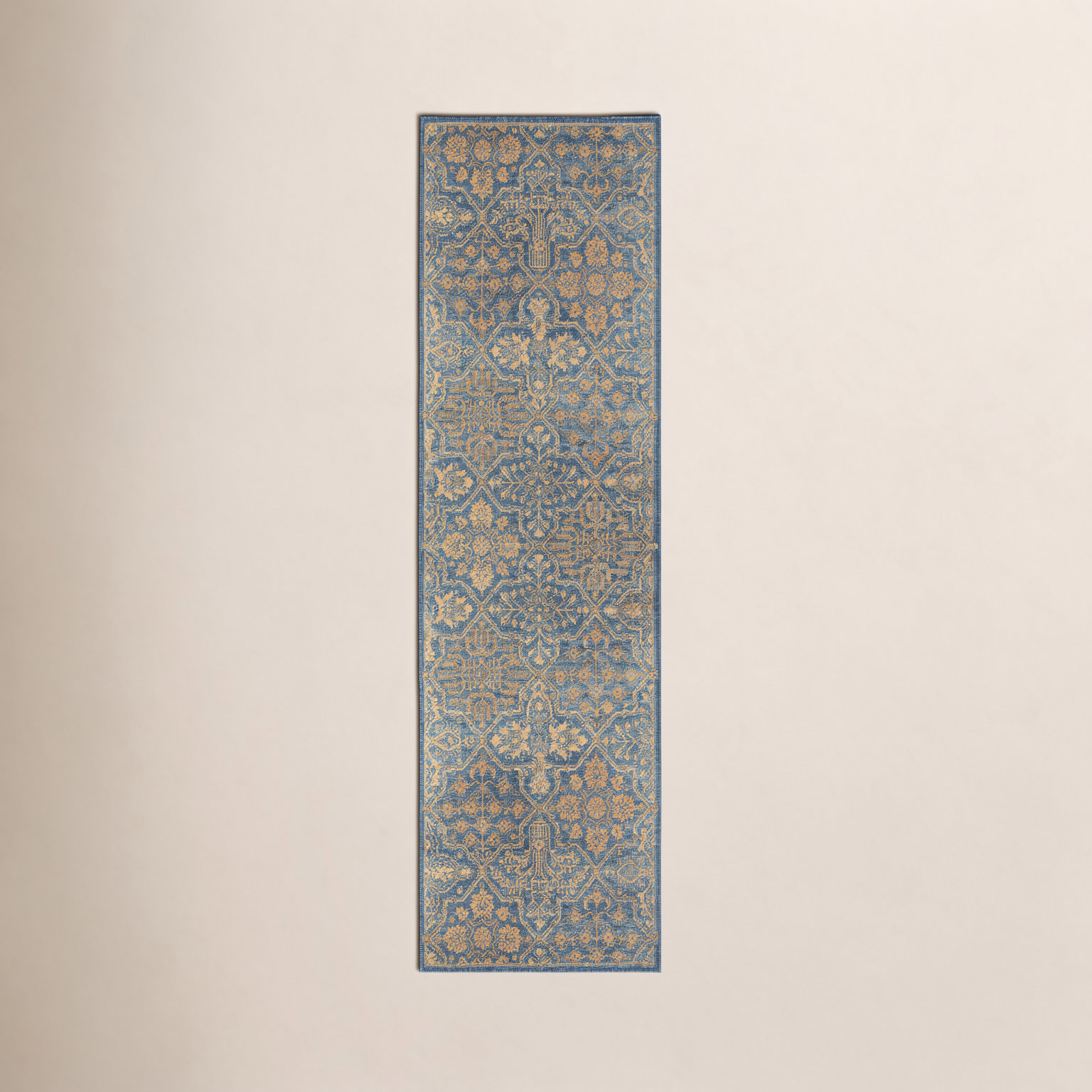 Cece Blue Orange Hand-Tufted Wool Oriental Rug, Runner 2'3" x 8'
