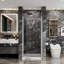 Porte de douche pivotante semi-encadrée chromée de 86 cm (34 po) avec verre trempé de 6 mm (1/4 po) d'épaisseur et ouverture à 90 degrés vers l'extérieur
