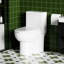 Toilette 1,28 avec fonction d'économie d'eau, hauteur confortable allongée, siège à fermeture douce, indice de chasse de 1000 grammes, blanc brillant 003S, fonction de plancher de salle de bain,