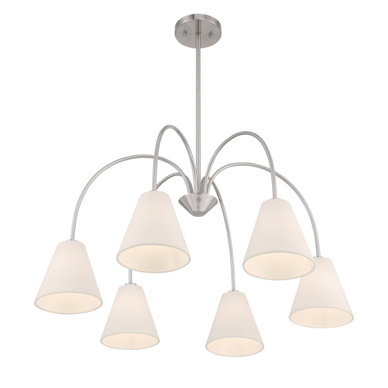 Lustre 6 lumières Orestis, Nickel brossé