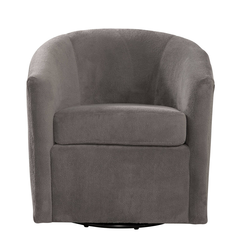 Fauteuil d'appoint pivotant Barrel, Brun cendré
