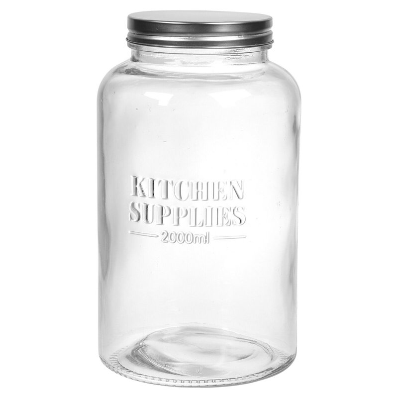 Glass Jar, 22cm H x 12cm W x 12cm D
