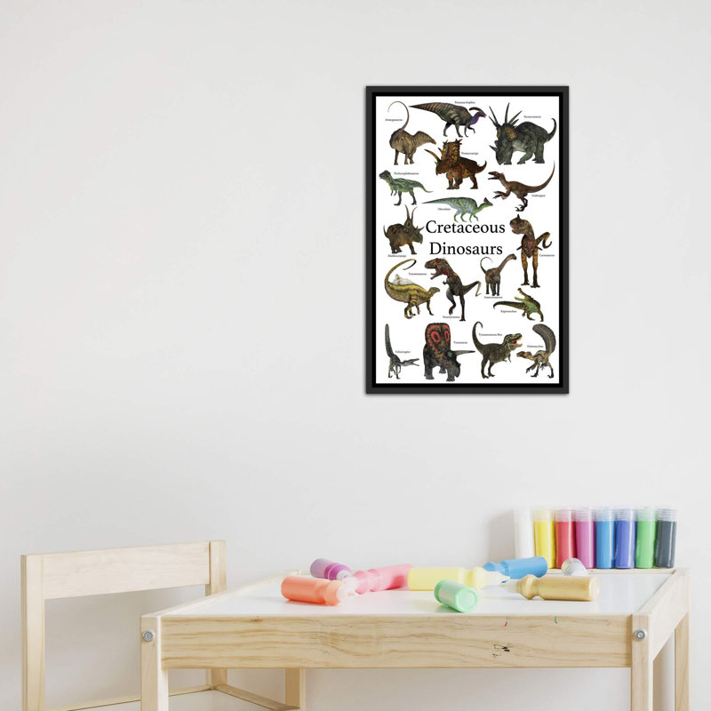 Affiche des dinosaures préhistriques pendant la période du Crétacé par Corey Ford - impression d'art graphique, Pas de tapis