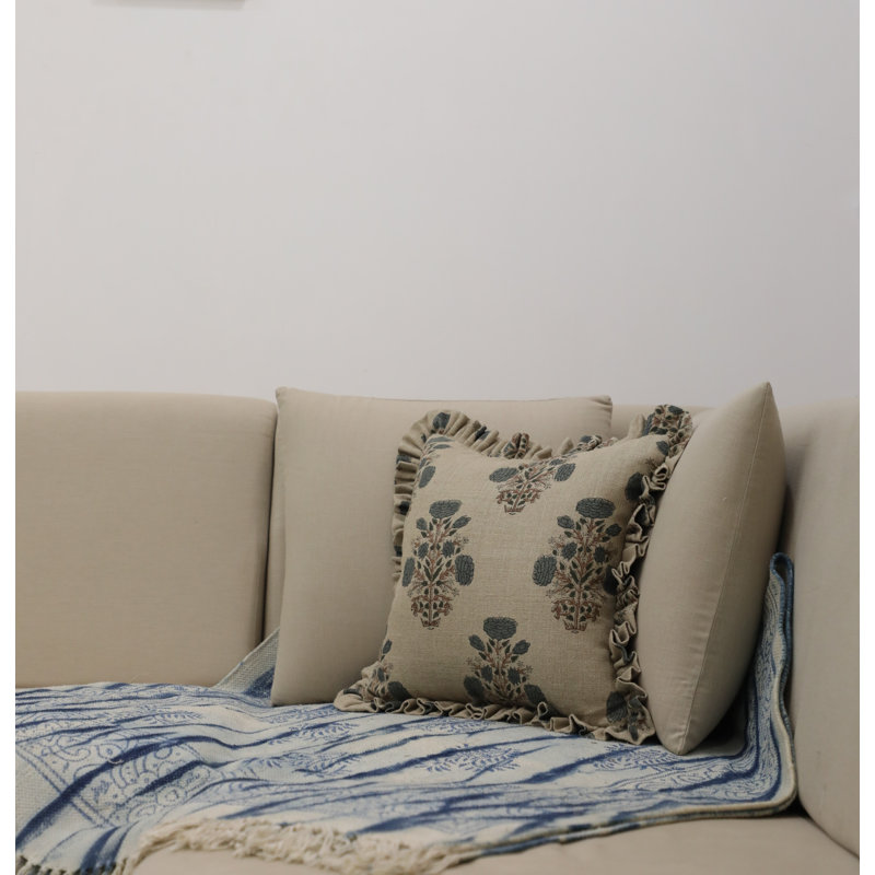 Housse de coussin intérieur / extérieur Floral Linen, Carré, H 20 po x l 20 po