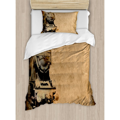 Steam Engine Industrial Polyester Duvet Cover