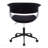 Black Metal, Black Wood & Black Velvet Vintage Mod Mid-Century Modern Office Chair-204526424-204526429