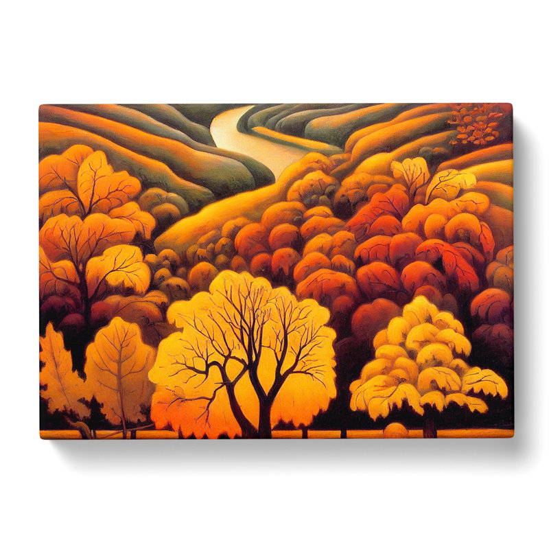 Magical Autumn Forest - Wrapped Canvas Painting, 35cm H x 50cm W x 3cm D