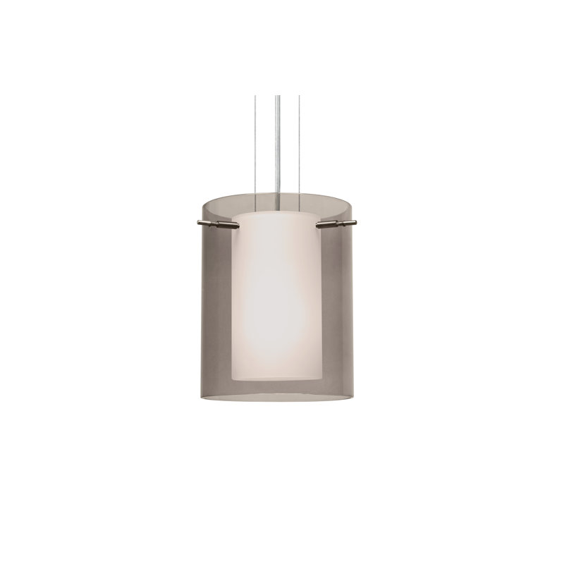 Luminaire tambour à tambour simple 1 lumières Morena, H 10,63 po x l 11,75 po x P 11,75 po, Fumée, Nickel satiné