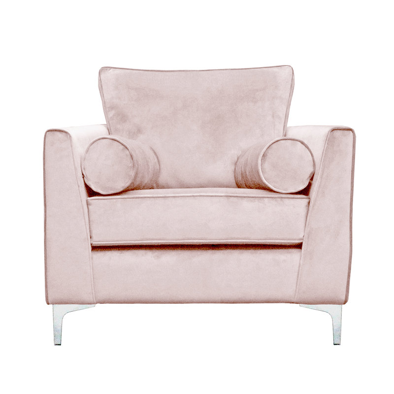 Giancarlo Velvet Armchair, Blush
