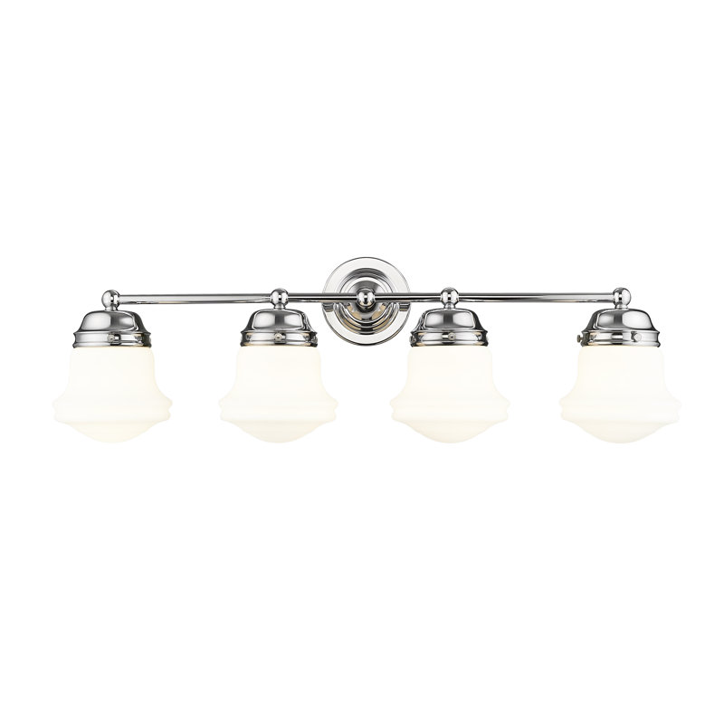 Meuble-lavabo 4 lumières Brener en nickel brossé, Chrome