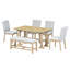 Ensemble de table de salle à manger extensible Farmhouse avec rallonge amovible, chaises rembourrées et banc pour une assise polyvalente et un design élégant