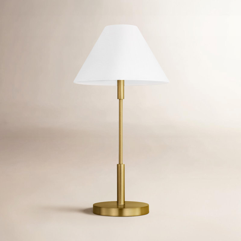 Lampe de table moyenne 1 lumière Porteau, Laiton satiné