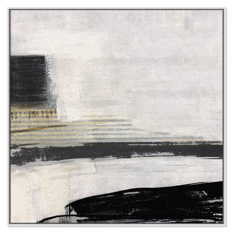«La Bande I Print» par Sally Swatland, Cadre flottant blanc, H 46,5 po x l 46,5 po