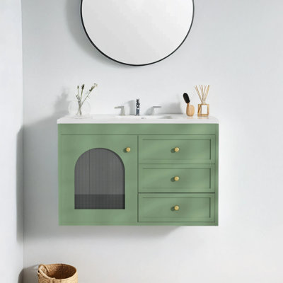 Ensemble de meuble-lavabo simple 30 po avec plateau en céramique Tyna