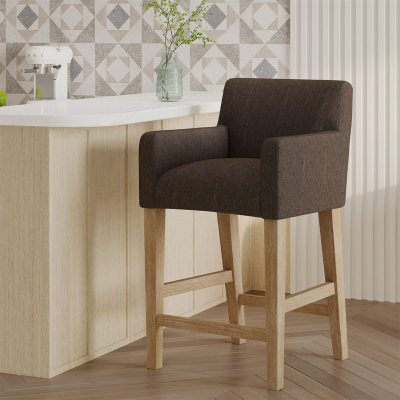 Tabouret de comptoir rembourré de 26 pouces, Tabouret de comptoir (siège d'une hauteur de 26 p, Brun, 1