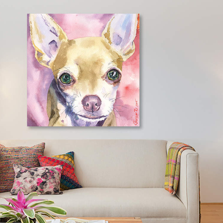 «Chihuahua», reproduction sur toile, H 48 po x l 48 po x P 1,5 po, Toile tendue, Pas de tapis