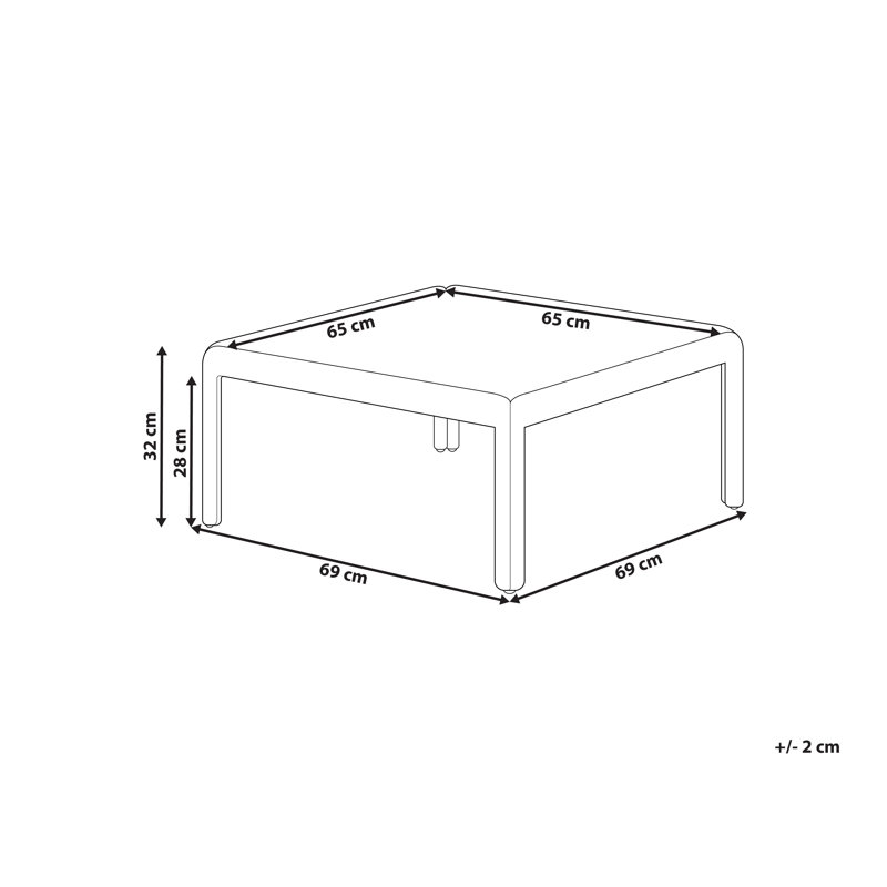 Bilan Square Outdoor Coffee Table , 27.2cm cm W 27.2cm cm D