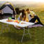 Table de camping pliante portative avec poignée de transport pour pique-nique