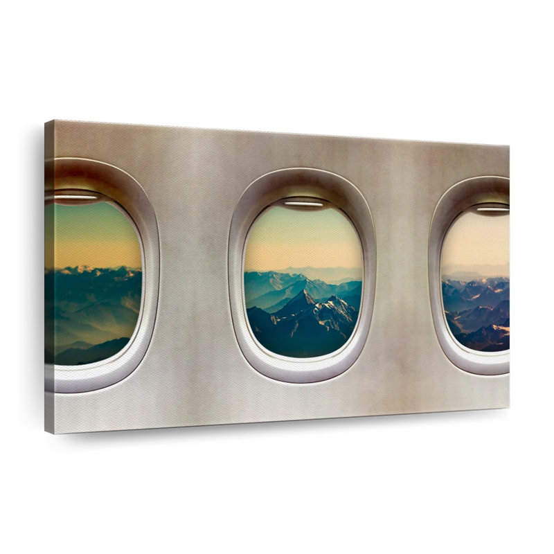 Old Airplane Windows Canvas Print, 16" H x 24" W x 1.25" D