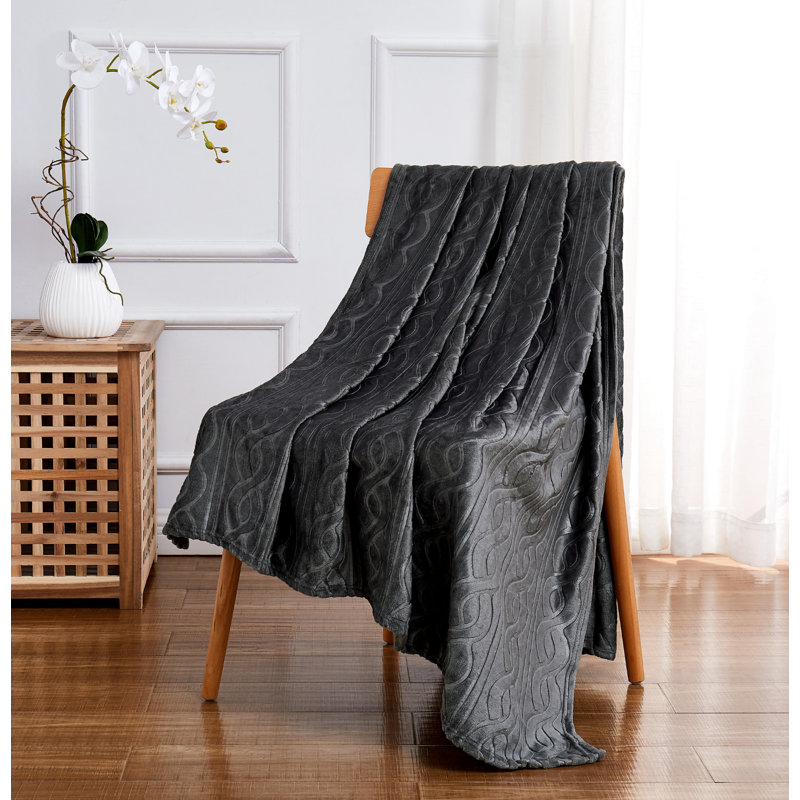 Jeté en molleton ultra doux, Anthracite