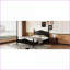 Structure de lit double pleine grandeur avec tête de lit rétro, aucun sommier nécessaire, capacité de 400 lb, noir pour la chambre à coucher