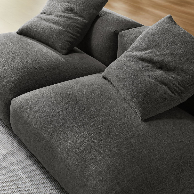 Canapé modulaire en tissu 2 pièces Solace, Gris anthracite