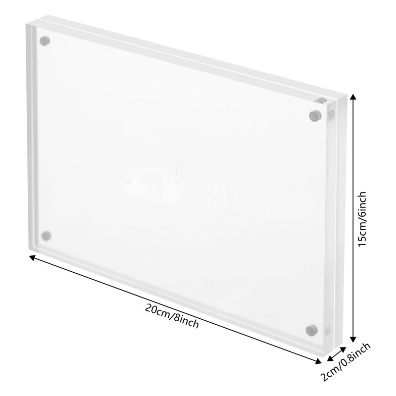 5PCS Acrylic Picture Frames Clear Magnetic Photo Display Frame Double Sided Tabletop Photo Holder for Home Office Desktop Decor