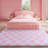 White and pink checkered indoor area rug, festive decor suitable for living rooms, studies, and children's rooms.-1019347576-1019347578