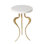Silhouette Accent Table-Antique Gold w/White Honed Marble Top