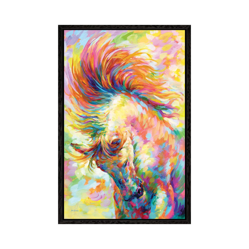 Brave Horse - Print on Canvas, 66.04 cm H x 45.72 cm W, Black Framed