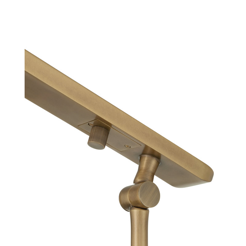 Lampe sur pied DEL Hanford, Laiton antique poli, brun