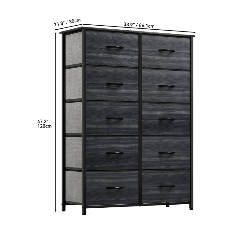 10 Drawer Dresser Fabric Closet Storage Tower Organizer Unit