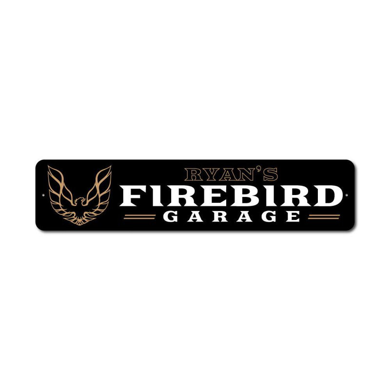Enseigne en aluminium Firebird Garage, H 6 po x l 24 po x P 0,063 po