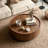 39.37'' Modern Round Coffee Table with 2 Hidden Storage Drawers