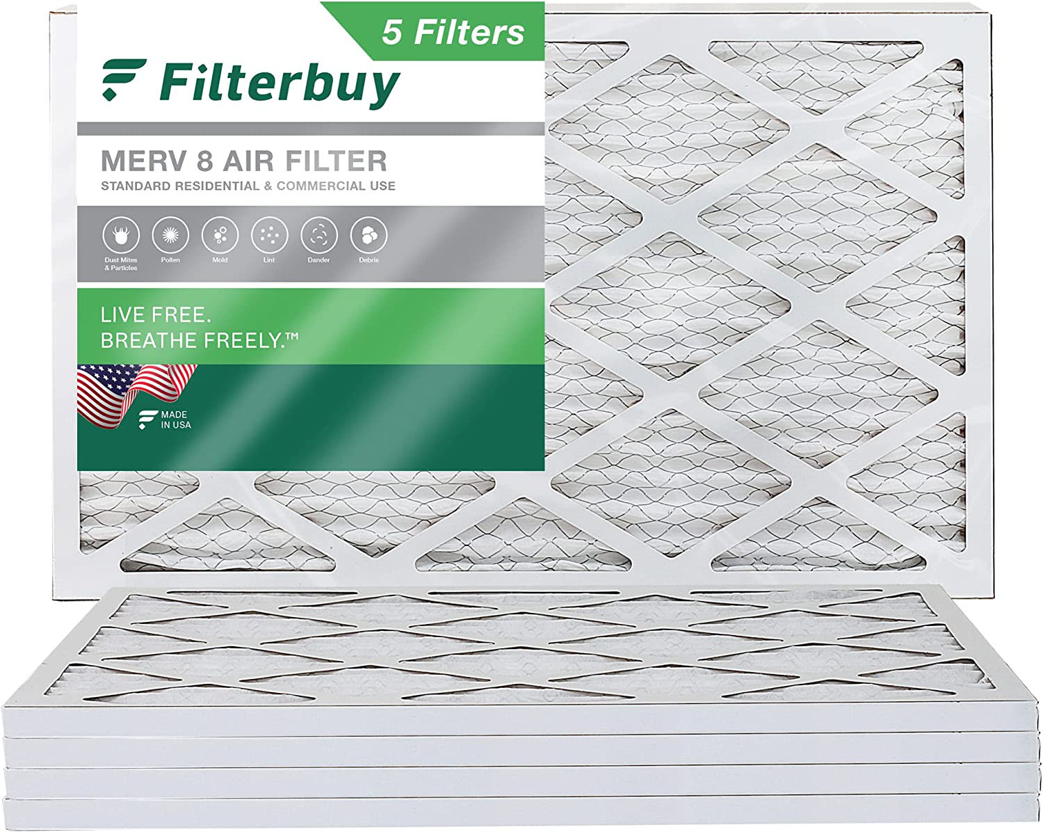 Filterbuy 10x25x1 Air Filter MERV 8 Pleated HVAC AC Furnace Filters filterbuy-10x25x1-air-filter-merv-8-pleated-hvac-ac-furnace-filters