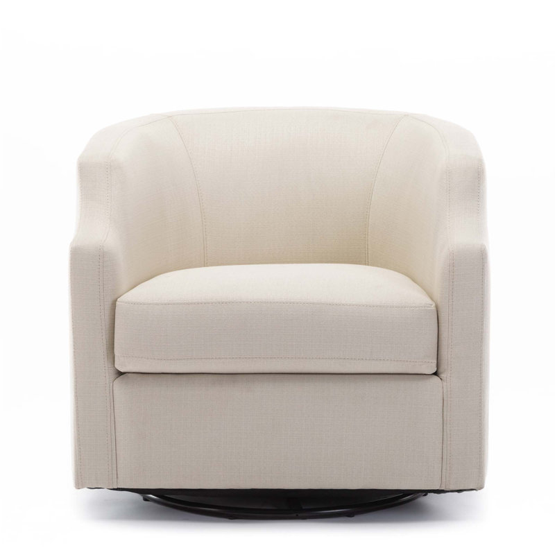 Fauteuil demi-tonneau pivotant et pivotant, Naturel