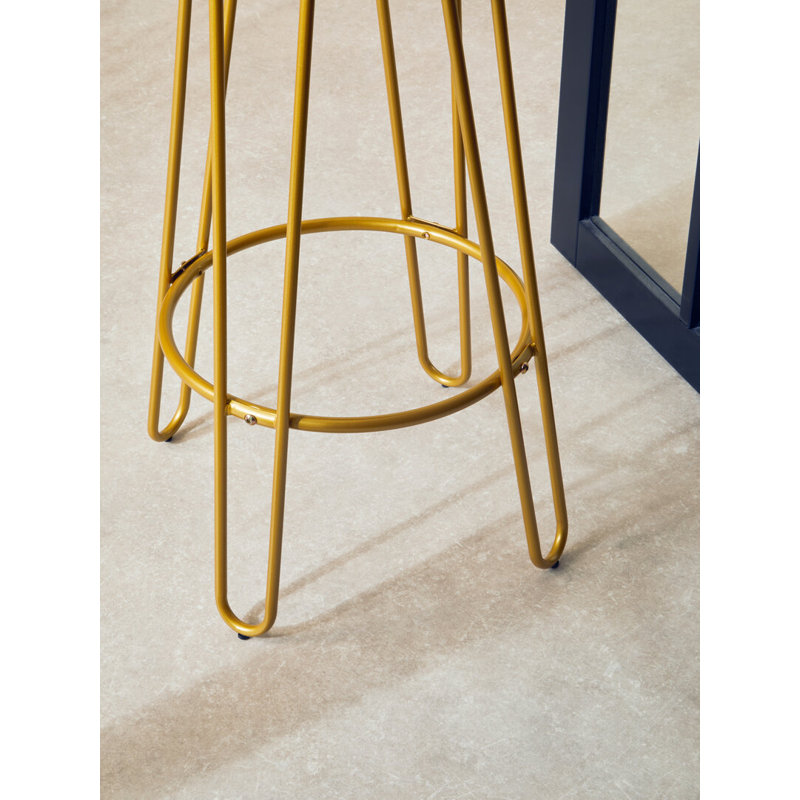 Counter Stool with Metal Frame, Gold
