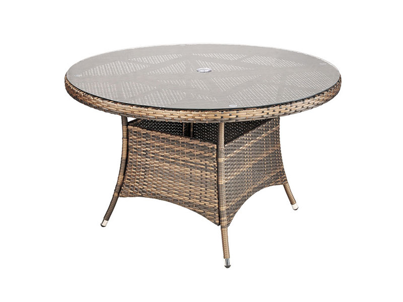 Harold 4 - Person Wicker Patio Dining Set with Round Table , Cushions Included