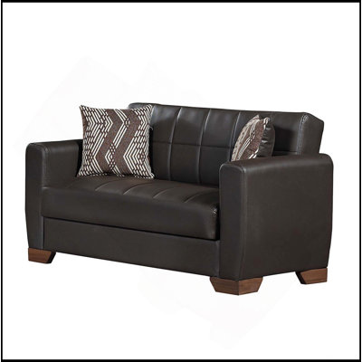 Upholstered Convertible Loveseat With Storage